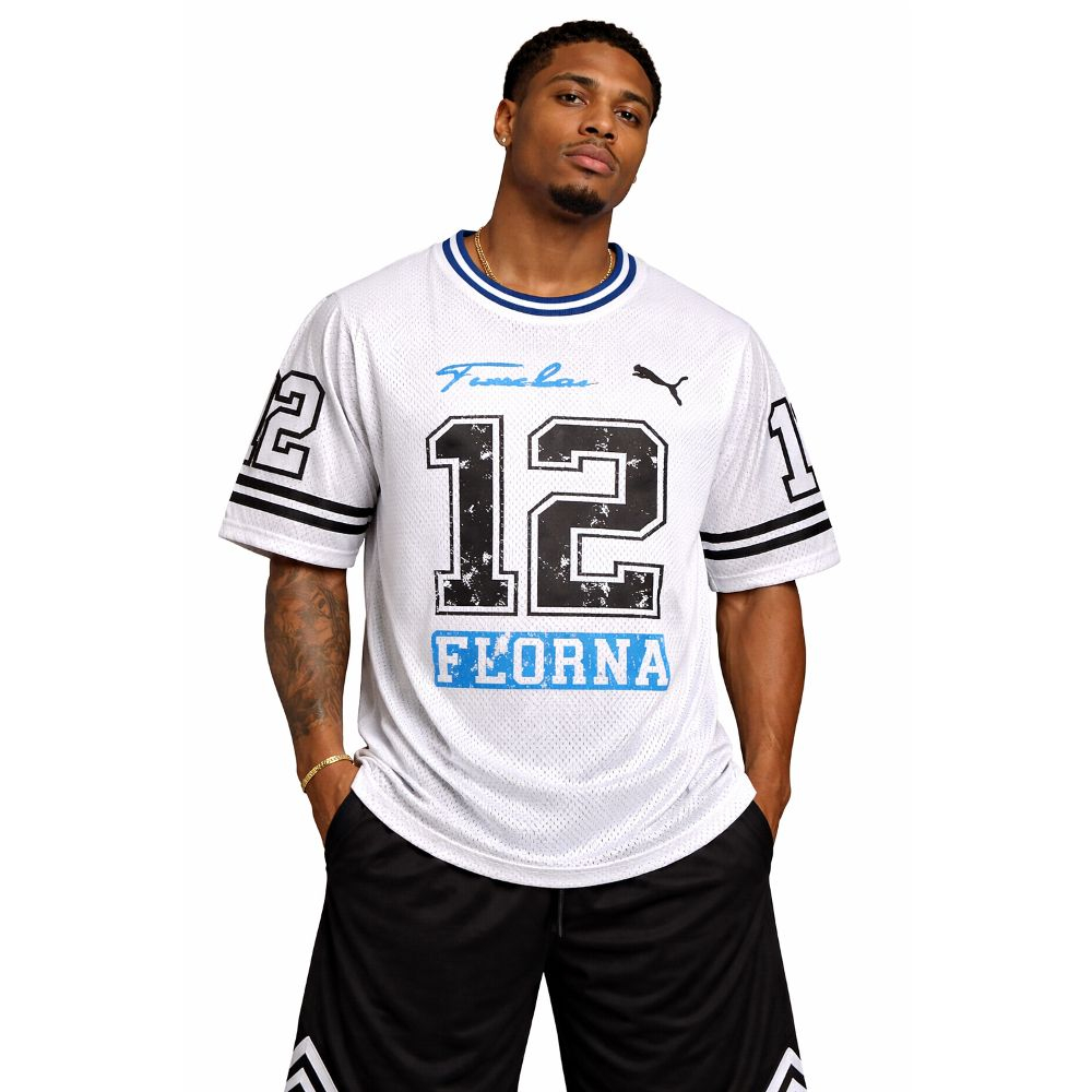 White Mesh Performance V Neck Jersey